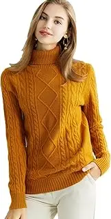 [Zozogag] Cashmere Sweater Women Knitted Sweaters Merino Wool Turtleneck Long-Sleeve Knit Pullover Jumper