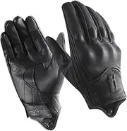Harssidanzar Mens Winter Warm GoatSkin Leather TouchScreen Motorcycle Gloves GM041UK