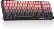 MageGee Light100 Gasket Mounted Creamy Mechanical Keyboard with Blue Whale Switches, Gradation Pink