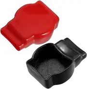 2pcs Battery Terminal Insulator Covers Cap Dustproof Durable Connector Cap with PVC Material for Battery Positive Terminals, Red Black Top Post Style Flexible Battery Terminal Cover