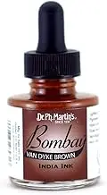Dr. Ph. Martin's Bombay India (23BY) Ink Bottle, 1.0 oz, Van Dyke Brown