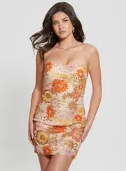 GUESS Women's Orange Fia Sequin Mini Dress Size: 12, Polyester