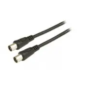1.5m TV Antenna Cable Flycord 75 OHM Plug To Plug Black Bulk