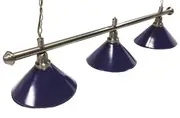 Pool Snooker Billiard Table Lighting - Brushed Stainless Light (3 x Blue Shades) 61 Inch