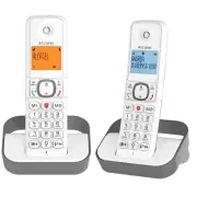 2 DECT Phones Call Blocking and VIP F860 Feature Duo Alcatel Grey
