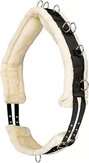Equinate Cleveland Lunging Belt with Synthetic Lambskin and Wither Padding Pony - 12 Binding Rings - Adjustable Waist Circumference