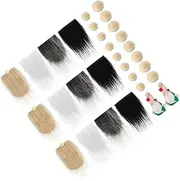 OFFIGAM 1Set DIY Faux Fur Gnome Beard Craft Kit Soft Fluffy Gnome Beards Beads for Creative Costume Projects for Holidays DIY
