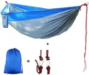 YUEDGE Lightweight Nylon Parachute Travel Camping Hammocks(M Blue)