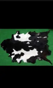 New Goat hide Rug Hair on Area Rug Size 36"x22" Animal Leather Goat Skin U-5672