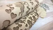 Angels Cupids Love Wooden Rolling Pin Laser Engraved Pattern Embossing