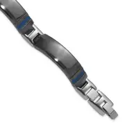 Titanium Black Ti Polished Blue Annodized Bracelet TBB168