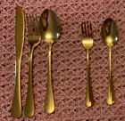Gold Silverware Set 40piece Stainless Steel Flatware Set Kitchen Utensil Set NEW