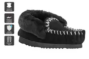 UGG Outback Premium Sheepskin Moccasin Slipper - Black