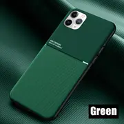 For Apple iPhone 12 Pro Business Style Luxury Matte Soft Silicone Drop Resistant Case Cover (Green)