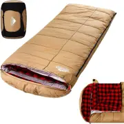 0 Degree Canvas Sleeping Bag for Fishing, Hunting, Traveling and Camping Red