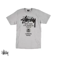 在飛比找蝦皮商城優惠-Stussy World Tour 灰 短袖T恤 短T 基本