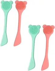 PLAFOPE 4pcs Silicone Beauty Nose Brush Double Ended Nasal and Facial Mask Brush for Women Lightweight Skin Friendly Design for Daily Use and Design