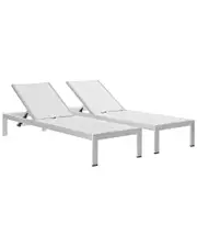 Modway Outdoor Shore Set of 2 Chaise Outdoor Patio Aluminum