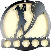 Golf Ball Display - Lightweight Display, Round Rack | Wall Mounted Golf Ball Holder Stand with Adhesive Back Easy Setup, Compact Storage Display for Golf Enthusiasts Men Women and Sports Lovers