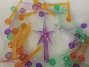 35 Assorted 5mm Globe Pins + 1 Small Purple Mod Star For Ceramic Christmas Tree