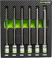 6-PC RPT 3/8'' Drive Long Metric Ball Hex Driver Set | Includes Sizes 4mm, 5mm, 6mm, 7mm, 8mm & 10mm| Includes Premium Foam Storage Tray |