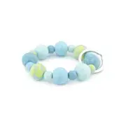 NEW JILZARAH Premium Handmade Clay Beads BERMUDA BLUE 18mm Wrist Keychain