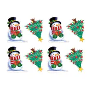 4Pcs Removable Reusable Christmas Decorations Window Clings Stickers Christmas Windows Static Stickers Clings-Style 2