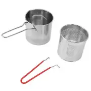 Deep Fryer Pot 304 Stainless Steel Frying Pan Stock Fry Pot With Strainer