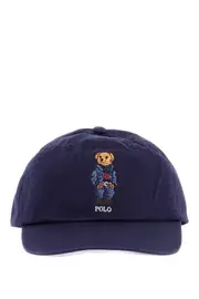 [POLO RALPH LAUREN] POLO RALPH LAUREN navy blue cotton hat with bear embroidery OS Blue