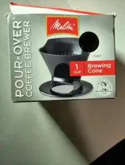 Melitta Coffee Makers Pour-Over Coffee Brewer Cone, Black 1 cup #109352 NEW