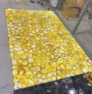 Yellow Agate Countertop, Agate Center & Dining Table top Slabs, Kitchen Counter