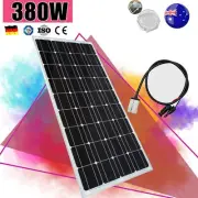 12V 380W Solar Panel Kit Mono Home Fixed Caravan Camping Power Battery Charging