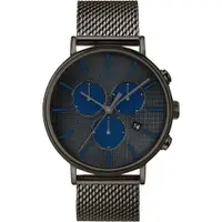 在飛比找ETMall東森購物網優惠-TIMEX 天美時 INDIGLO冷光三眼計時米藍帶腕錶 4