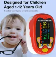 Finger Pulse Oximeter Blood Oxygen Saturation Heart Rate Monitor Kid's Children丶