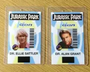 Jurassic Park ID Badge Set(2)-Ingen Dr. Ellie Sattler/Dr. Grant costume cosplay