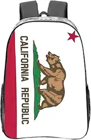 HJLUUFT California State Flag print Clear Backpack for Stadium Events, Small Clear Backpack for Concert Festival Sports