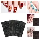 12 Sheets Irregular Pattern Nail Manicure Art French Design Tattoo Stencil