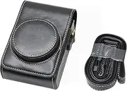 Rieibi Camera Case for Sony RX100 Series, Sony ZV-1 ZV1, Ricoh GR III GR 3, Panasonic LX10 Lumix DMC-LX10, Vintage PU Leather Case for Sony, Ricoh, Panasonic with Shoulder Strap