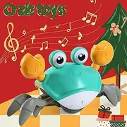 Crawling Crab Baby Toy,Walking Crab Baby Toy, Automatic Obstacle Avoidance Crab Toy,Baby Interactive Crab Walking Toy,Infant Electronic Light Up Crab Crawling Toys with Music and USB Charging.