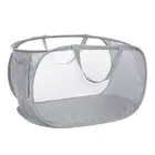 Durable Collapsible Laundry Baskets, Mesh Pop Up Laundry Pop Horizontal Gray