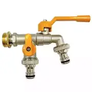 Garden Hose Brass Tap Faucet Adapter 1/2'' IBC Water Tank Connector 2-Way 1-Way