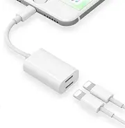 [Apple MFi Certified] iPhone Adapter & Splitter, 2 in 1 Dual Lightning Headphone Jack Aux Audio & Charge Adapter Dongle for iPhone 12/SE/11/XS/XR/X/8/7 Support Call + Charge + Sync + Music Control