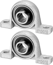 uxcell KP001 Pillow Block Bearing, 12mm Bore Diameter, Zinc Alloy/Chrome Steel, Set Screw Lock (Pack of 2)