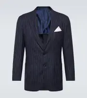 [Kiton] Kiton Cashmere, silk, and linen tuxedo jacket AU 93 blue