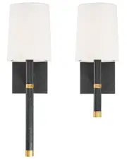 Crystorama Weston 1-Light Black & Antique Gold Wall Mount