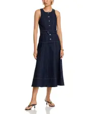 Cinq a Sept Margaret Sleeveless Denim Midi Dress