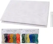 Works Crafts Needlepoint Kit | Needlepoint Kit | Smooth Opening Needlepoint Canvas Stable for Bookmarks Coasters Tissue Boxes Wall Decorations