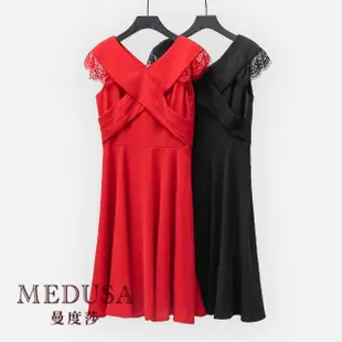 【MEDUSA 曼度莎】現貨-交叉垂墜小禮服 - 2色（M-XL）｜小禮服 禮服洋裝 連身裙(101-23906)