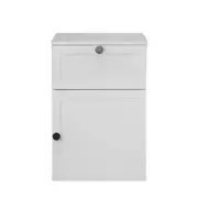 European Cabinetry Hampton Round Black Porto Bedside Table White