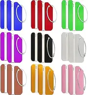 BetterJonny 18PCS Luggage Tags, Aluminium Alloy Suitcase Tags Baggage Travel Identifier Aluminium Metal Luggage Tags with Name ID Card Luggage Labels for Travel Suitcases